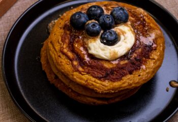 Protein Cinnamon Roll Pancakes