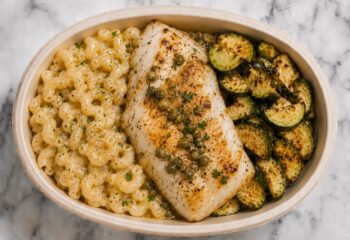 Garlic Butter Whitefish with Truffle Mac & Cheese- Pescatarian