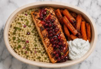 Salmon w/ Pomegranate Glaze- Pescatarian