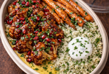 Crispy Cauliflower w/ Pomegranate Glaze- Vegan Crispy Cauliflower w/ Pomegranate Glaze- Vegan
