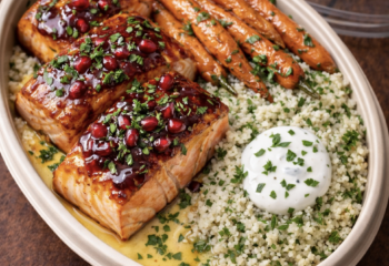 Salmon w/ Pomegranate Glaze- Pescatarian