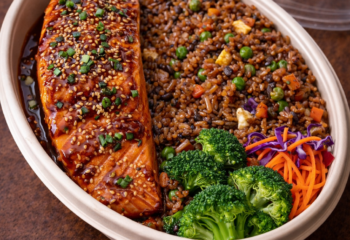 Teriyaki-Glazed Salmon with Aromatic Fried Rice- Pescatarian