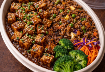Teriyaki-Glazed Tofu with Aromatic Fried Rice- Vegan Teriyaki-Glazed Tofu with Aromatic Fried Rice- Vegan