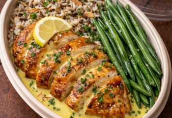 Pan-Roasted Chicken Breast w/ Lemon Saffron Cream- Protein Packed