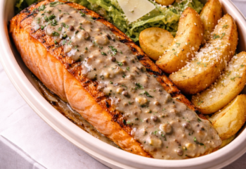 Grilled Salmon Frites- Pescatarian Grilled Salmon Frites- Pescatarian