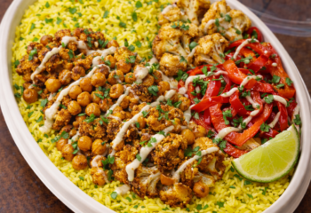 Shawarma-Spiced Roasted Cauliflower & Chickpeas- Vegan Shawarma-Spiced Roasted Cauliflower & Chickpeas- Vegan