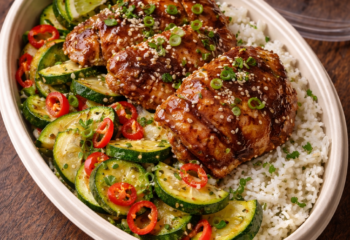 Ginger-Soy Chicken Thighs with Coconut Jasmine Rice- Mass Gainer