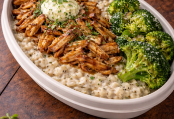 Garlic Butter Jackfruit w/ Truffle Risotto- Vegan