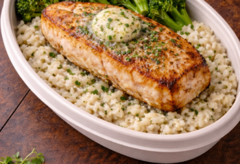 Garlic Butter Whitefish w/ Truffle Risotto- Pescatarian