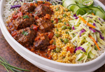 Spanish-Style Braised Beef Stew with Arroz con Gandules - Mass Gainer Spanish-Style Braised Beef Stew with Arroz con Gandules - Mass Gainer