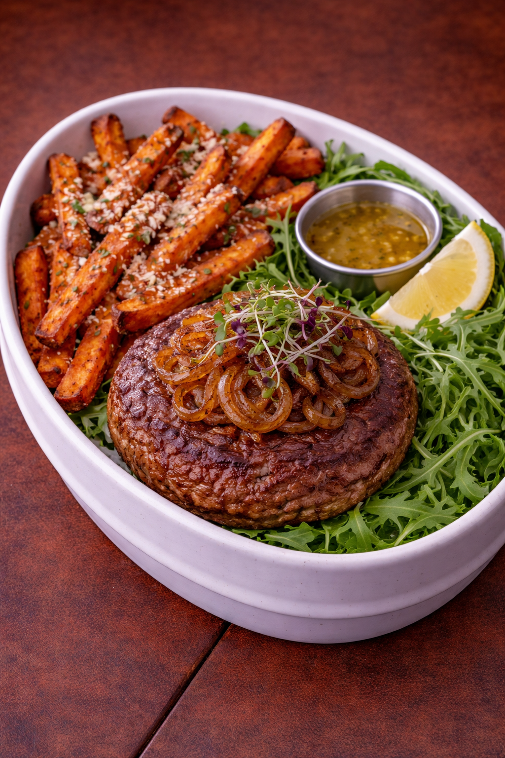 Deconstructed Steakhouse Burger- Clean & Balanced