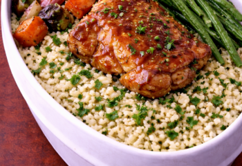 Apricot Glazed Chicken Thigh with Herb Couscous- Clean & Balanced