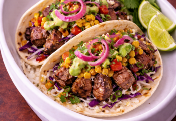 Carne Asada Sirloin Tacos with Charred Corn Salsa  - Low Carb