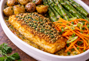 Herb Crusted Whitefish with Spring Vegetables- Clean & Balanced
