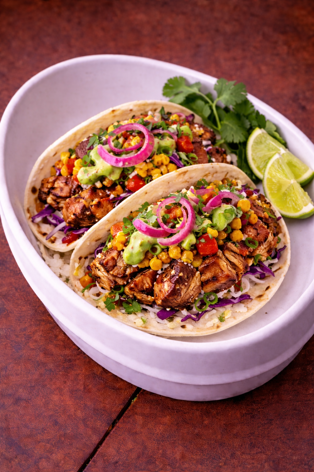 Jackfruit Tacos with Charred Corn Salsa - Vegan