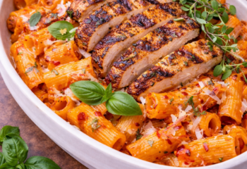Spicy Rigatoni with Grilled Rosemary Chicken  - Low Carb