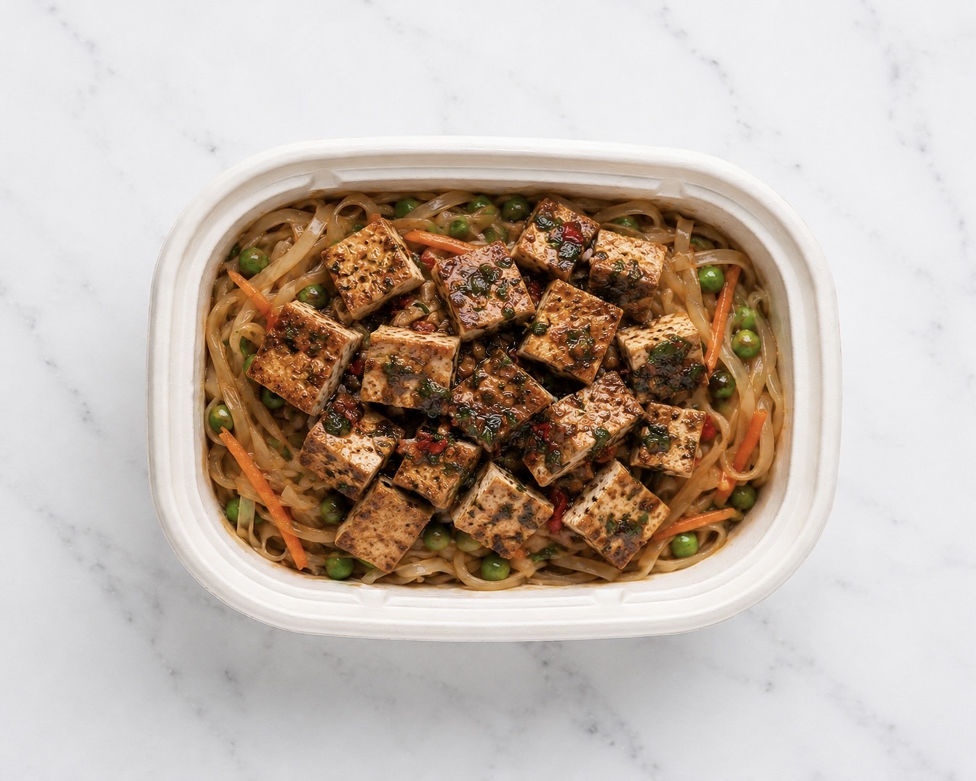 Thai Basil Tofu Noodles- Vegan