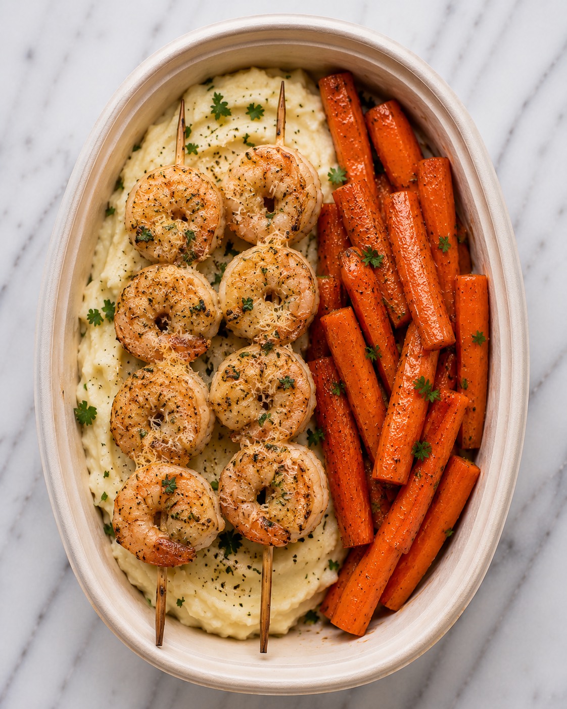Garlic Parmesan Shrimp Skewers (GF) - Pescatarian