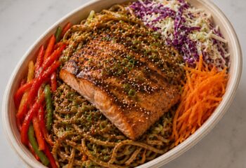 Salmon Lo Mein - Pescatarian Salmon Lo Mein - Pescatarian